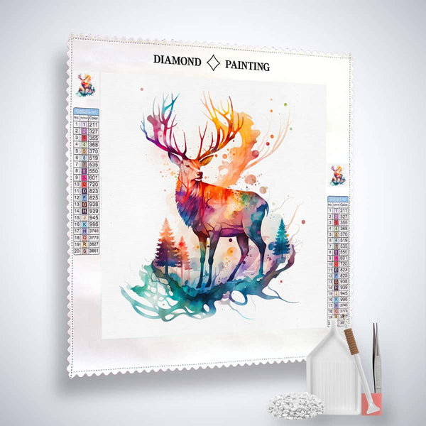 Deer on white background — AB Diamond Painting Kit, product view 2
