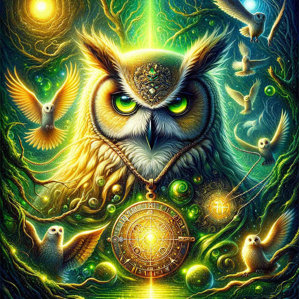 Owl with pendant — Diamond Painting Kit design