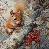 Squirrel in the Autumn Branches — Diamond Painting Kit design