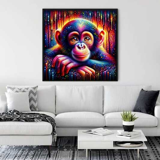 Chimpanzee cub — Diamond Painting Kit, product view 2