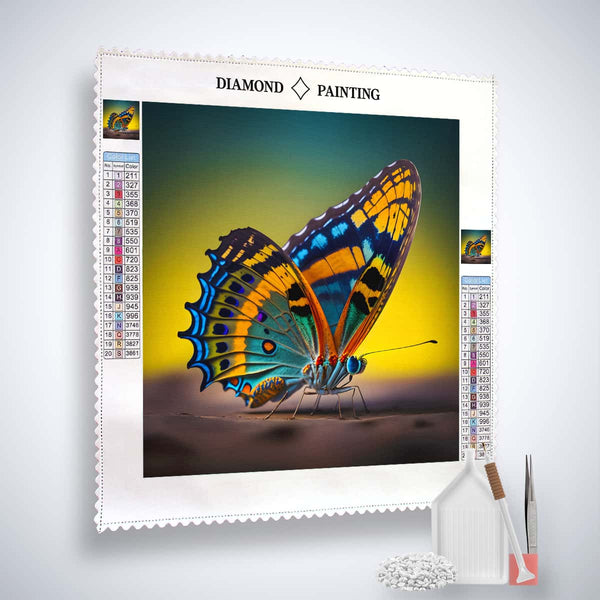 Butterfly on branch — AB Diamond Painting Kit, product view 2