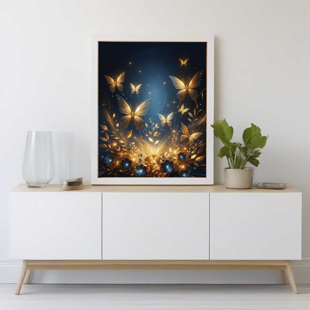 Golden Butterflies — Diamond Painting Kit, product view 2