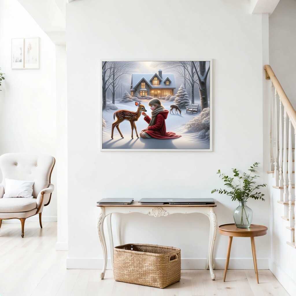 Girl and Fawn — Diamond Painting Kit, product view 2