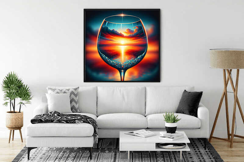 Sunset through glasses — Diamond Painting Kit, product view 2