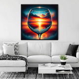 Sunset through glasses — Diamond Painting Kit, product view 2
