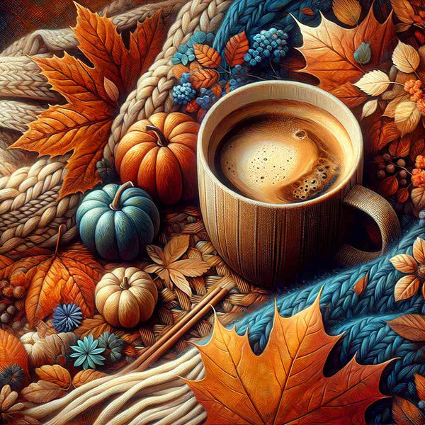 Coffee in fall — Diamond Painting Kit design