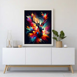 Proud deer with color accents — Diamond Painting Kit, product view 2