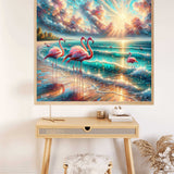 Flamingos at the sea — Diamond Painting Kit, product view 2