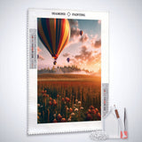 Hot air balloons over lavender fields — Diamond Painting Kit, product view 2