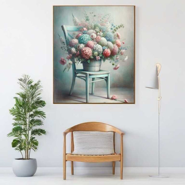 Chair with bouquet of flowers — Diamond Painting Kit, product view 2