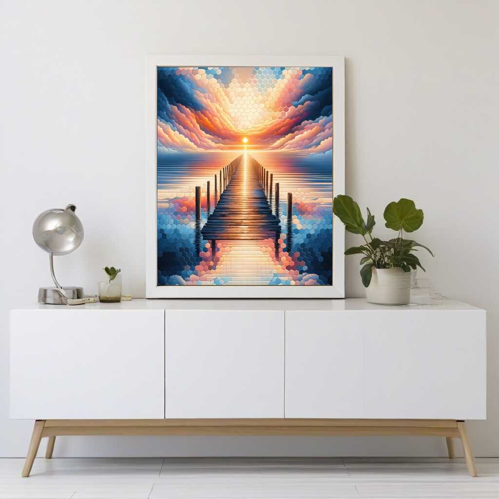 Boardwalk, Sunset — Diamond Painting Kit, product view 2