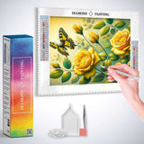 Two Yellow Roses and a Butterfly — Diamond Painting Kit, product view 3