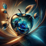 Glass apple blue roses — Diamond Painting Kit design