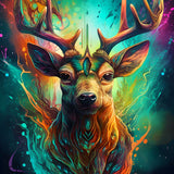 Deer Portrait colorful — AB Diamond Painting Kit design