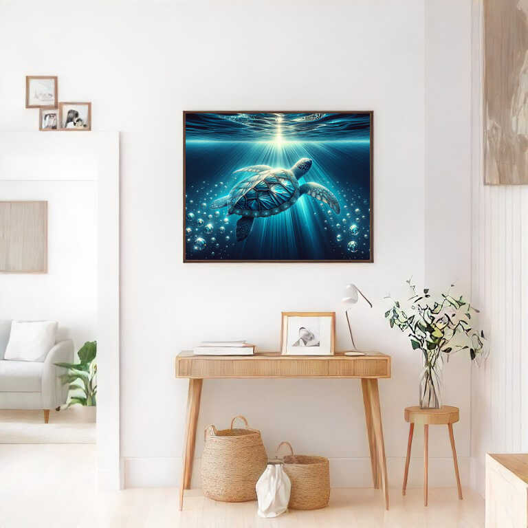 Turtle in the Ocean — Diamond Painting Kit, product view 2