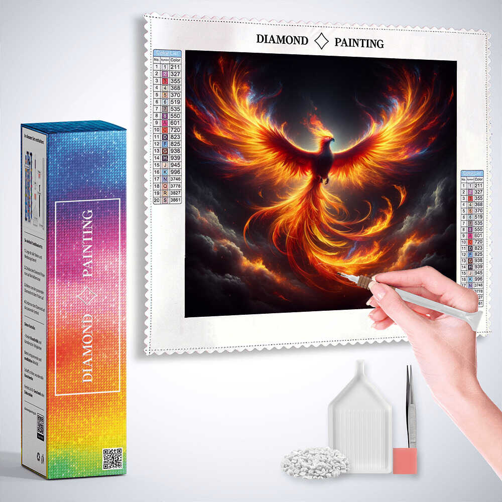Phoenix sideways — Diamond Painting Kit, product view 3