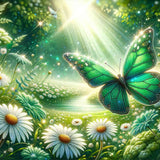 Butterfly in the Daisy Meadow — Diamond Painting Kit design