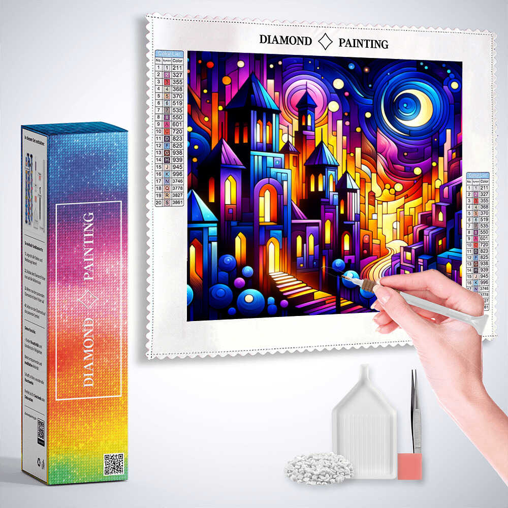 Abstract city — Diamond Painting Kit, product view 3