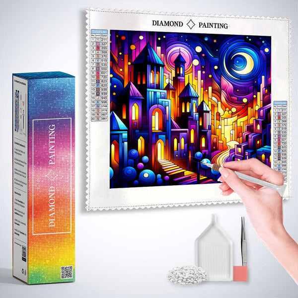 Abstract city — Diamond Painting Kit, product view 3