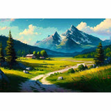 Hiking trail up the mountain — Diamond Painting Kit design