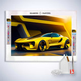 Yellow sports car — Diamond Painting Kit, product view 3