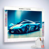 Blue sports car — Diamond Painting Kit, product view 2