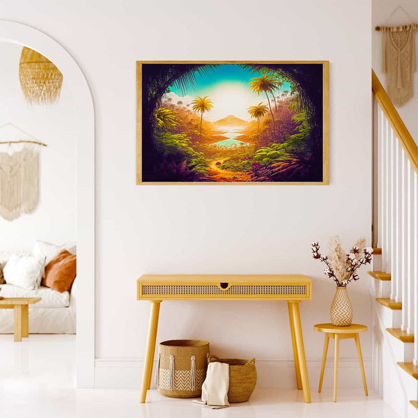 View, Palm trees — Diamond Painting Kit, product view 4