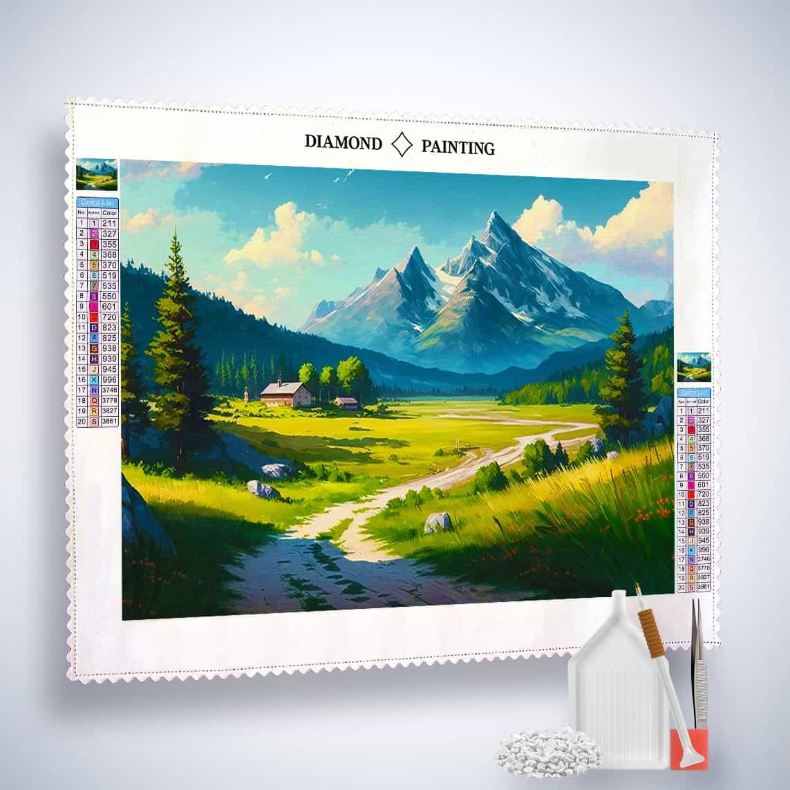 Hiking trail up the mountain — Diamond Painting Kit, product view 2
