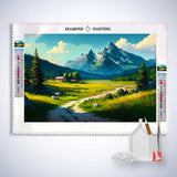Hiking trail up the mountain — Diamond Painting Kit, product view 3