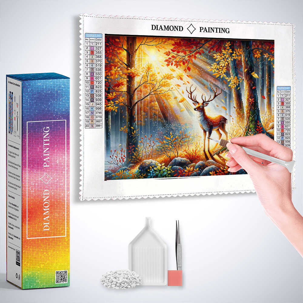 Deer in the Autumn Forest — Diamond Painting Kit, product view 3