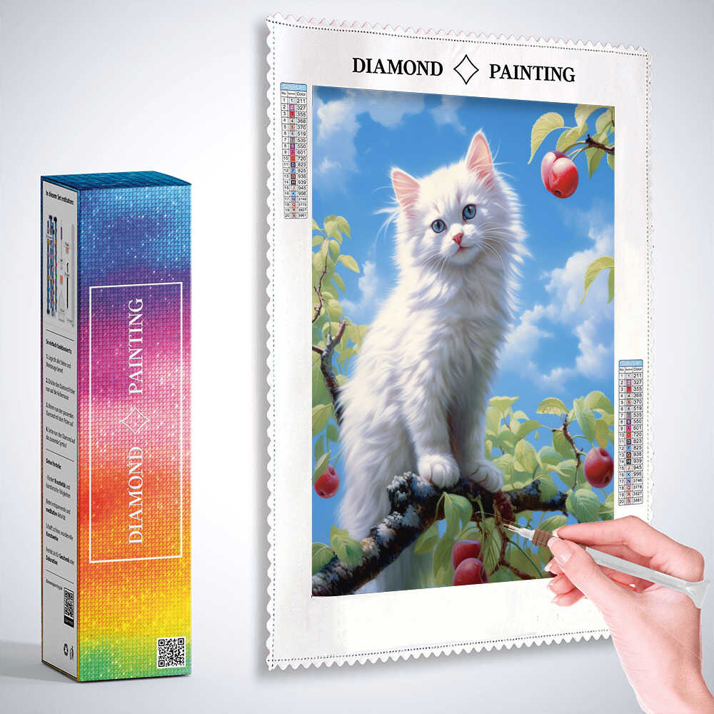 Curious Kittens in a Tree — Diamond Painting Kit, product view 3
