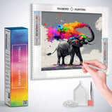 Elephant in an Explosion of Color — Diamond Painting Kit, product view 3
