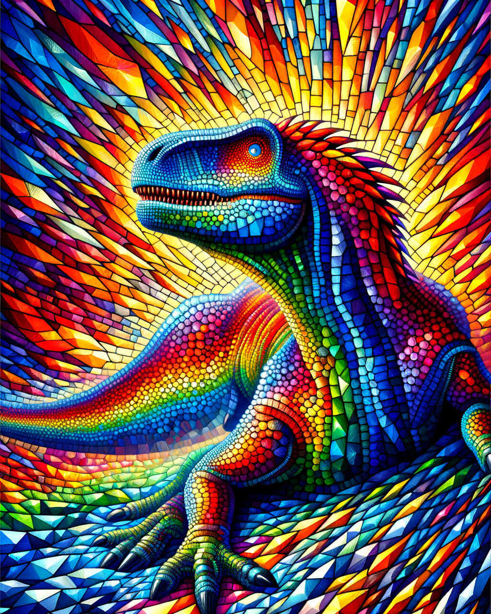 Colorful Dinosaur — Diamond Painting Kit design