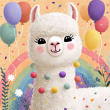 Rainbow Alpaca Joy — Diamond Painting Kit design