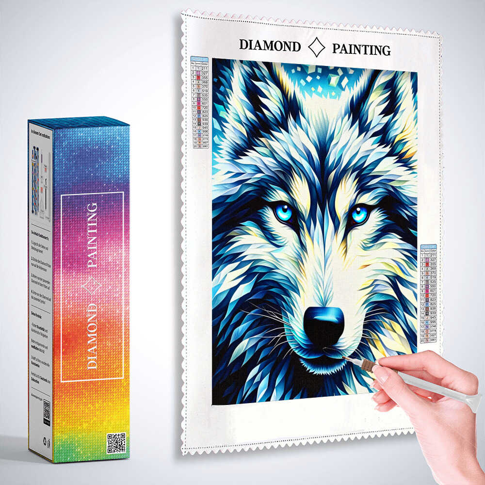 Color impression impressive wolf — Diamond Painting Kit, product view 2