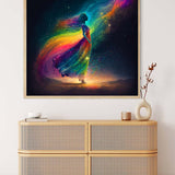 Woman Colorful Sideways — Diamond Painting Kit, product view 3