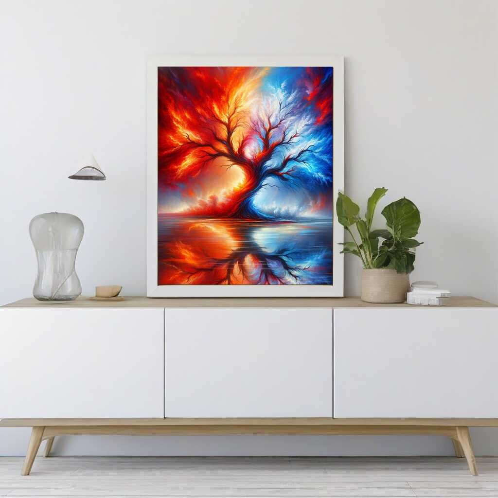 Seasons Tree, Red Tones — Diamond Painting Kit, product view 2