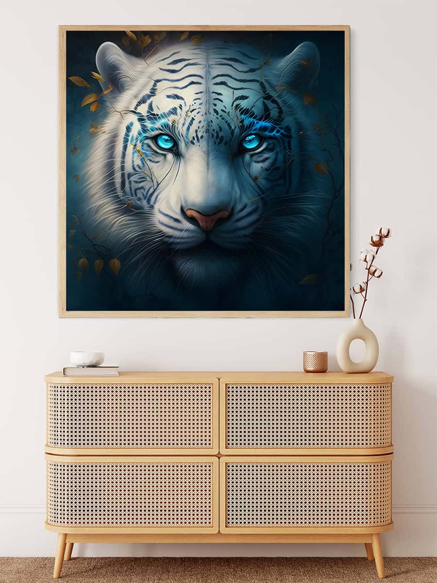 White Tiger Frontal — Diamond Painting Kit, product view 3
