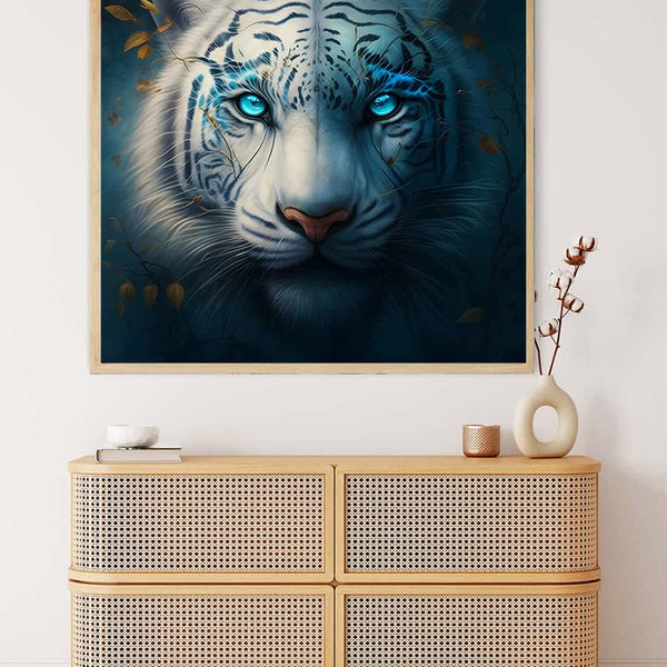 White Tiger Frontal — Diamond Painting Kit, product view 3