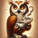 Coffee owl — Diamond Painting Kit design