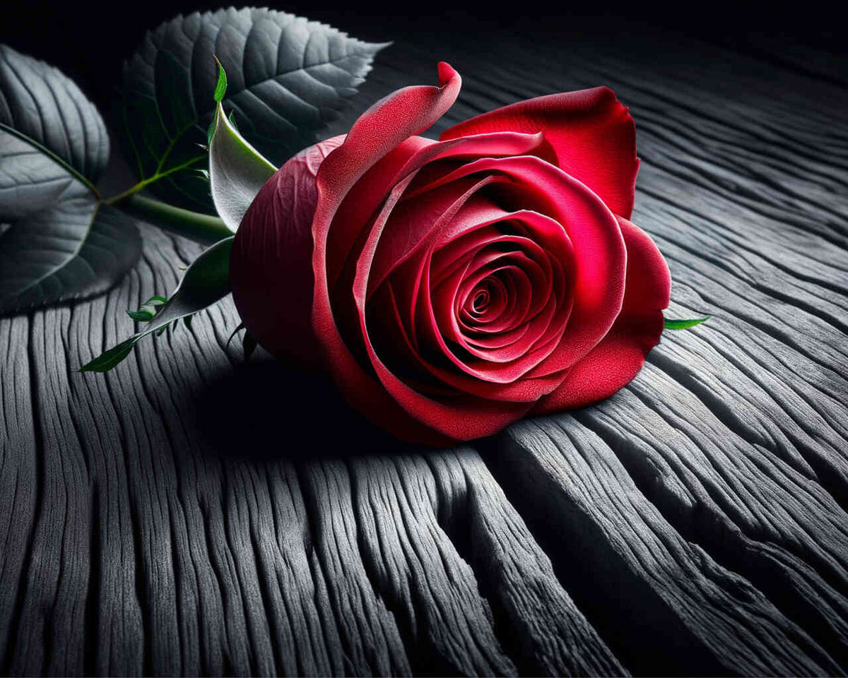 Rose on Wood — Diamond Painting Kit design