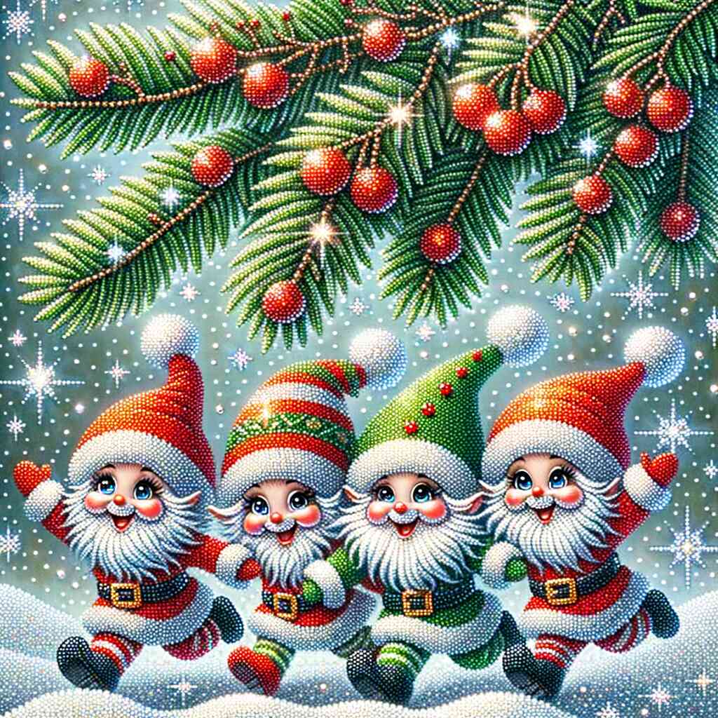 Merry Christmas, elves — Diamond Painting Kit design