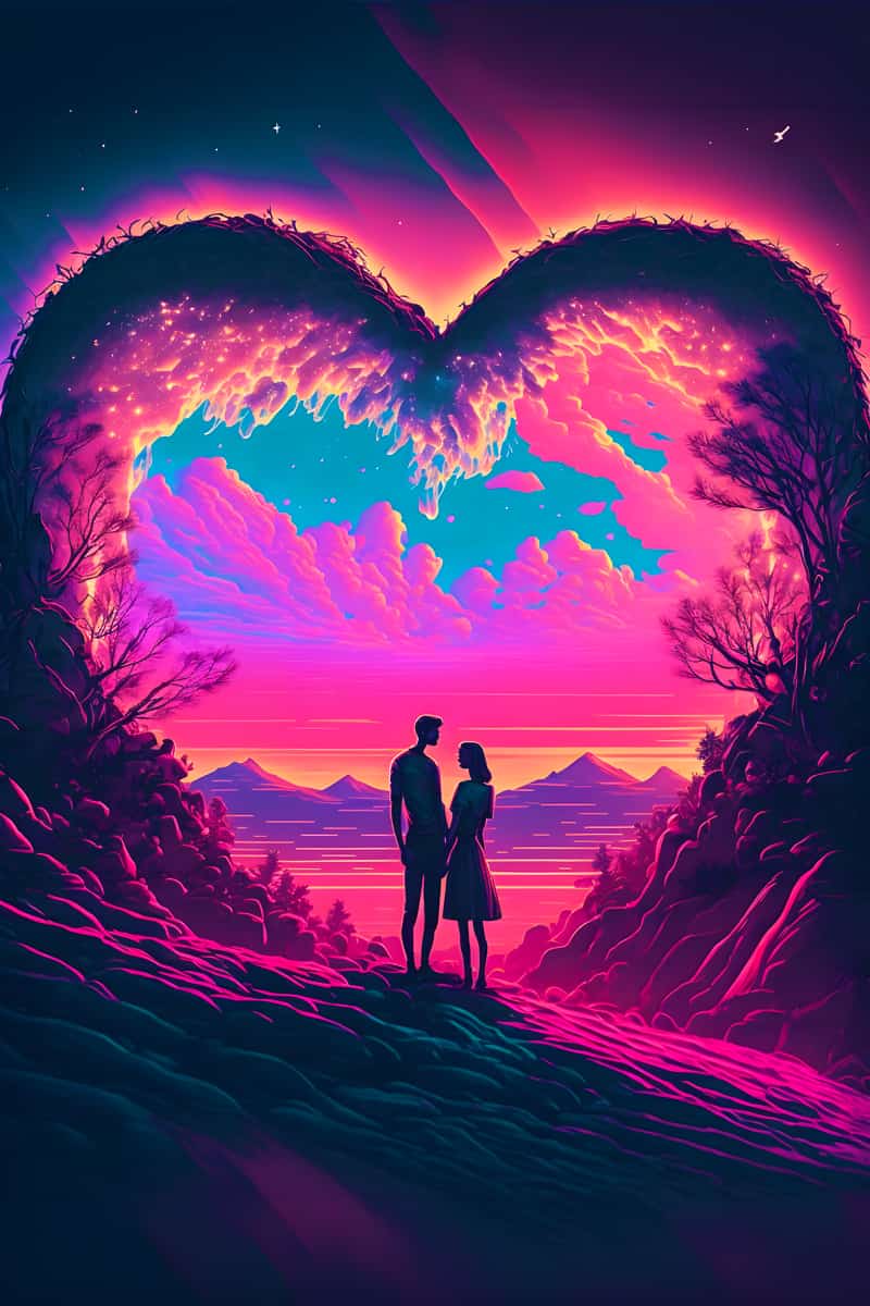 Heart couple — AB Diamond Painting Kit design