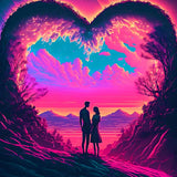 Heart couple — AB Diamond Painting Kit design
