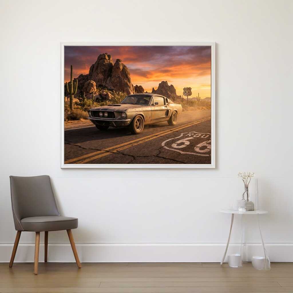 Route 66 at Sunset — Diamond Painting Kit, product view 2