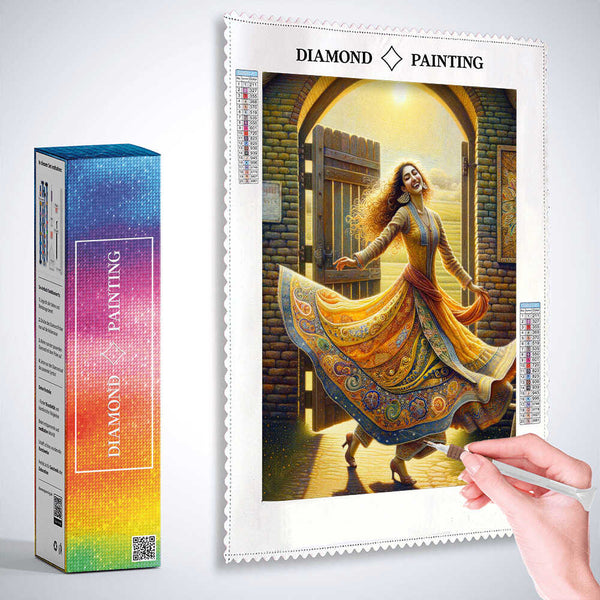 Woman at the gate — Diamond Painting Kit, product view 3