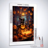 Happy Halloween, pumpkin and bat — Diamond Painting Kit, product view 2
