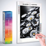 Daisies, Black and White — Diamond Painting Kit, product view 3