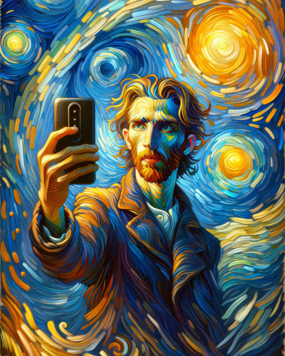 Selfie in Van Gogh Style — Diamond Painting Kit design