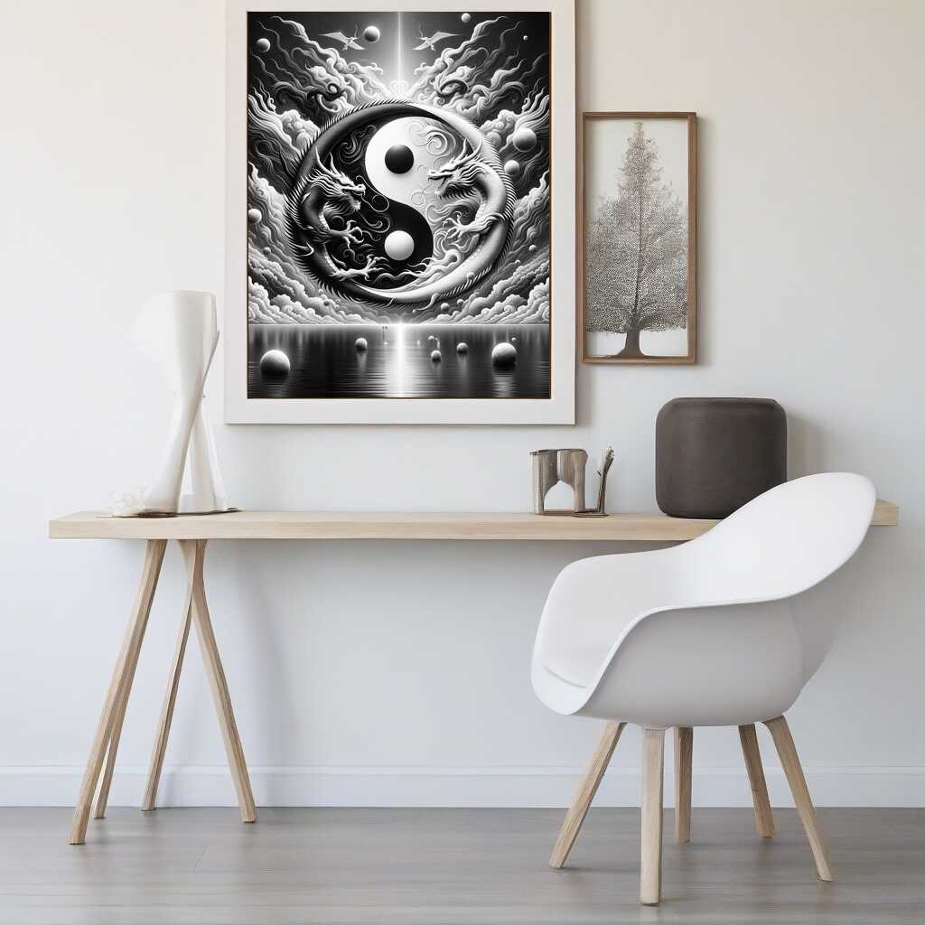Yin and Yang Dragon — Diamond Painting Kit, product view 2